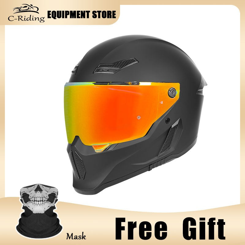 C-Riding Inverno Quente Cruising Mulheres e Homens Profissionais Chapéus de Segurança Retro Cruising Capacete Completo Certificado DOT Verão