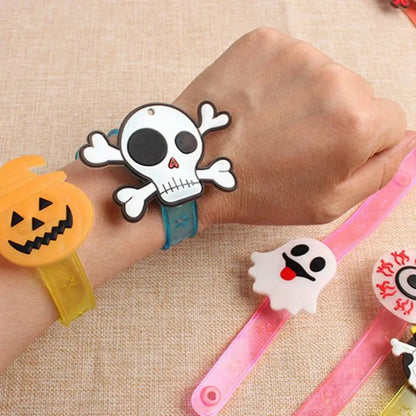 12-36Pcs Glowing Halloween Bracelets Rings Children Toys Props Halloween Party Decoration Treat Kids Party Gift Pinata Fillers