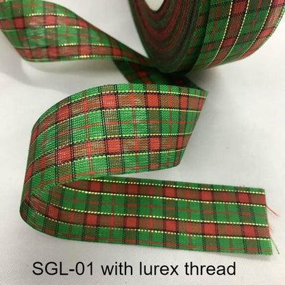 Gingham Ribbon Scottish Fabrics 10Y 2.5cm For Handmade DIY Craft Gift Floral Packing  Wedding Christmas Wreath Deco