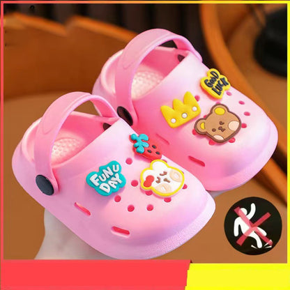Children's Slippers Summer Boys and Girls Cartoon Cute Anti-Slip Open-Toe Clogs Infant Toddler and Big Kids Sandals