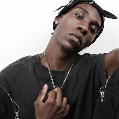 Colar Cubano Hip Hop Corrente Rochedo Aço Inoxidável Corrente Básica Colar Masculino Colar Simples para Mulheres Joia de Festa da Moda