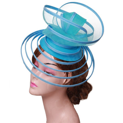 Chapéu Fascinator de Igreja Véu de Casamento de Malha Feminino para Festa Banquete Chapéu Boné Faixa de Cabelo Feminina Festa Chá Royal Ascot Chapéus Pillbox