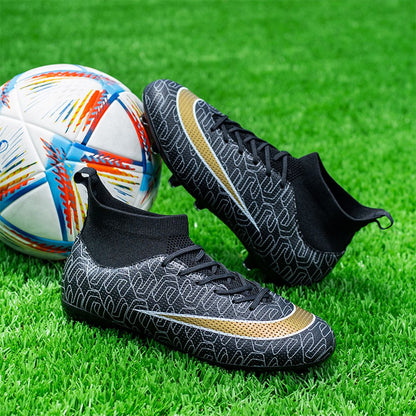 Men's and Women's Football Cleats Firm Ground Outdoor Football Shoes Lightweight Sports Sneaker Rugby Boots