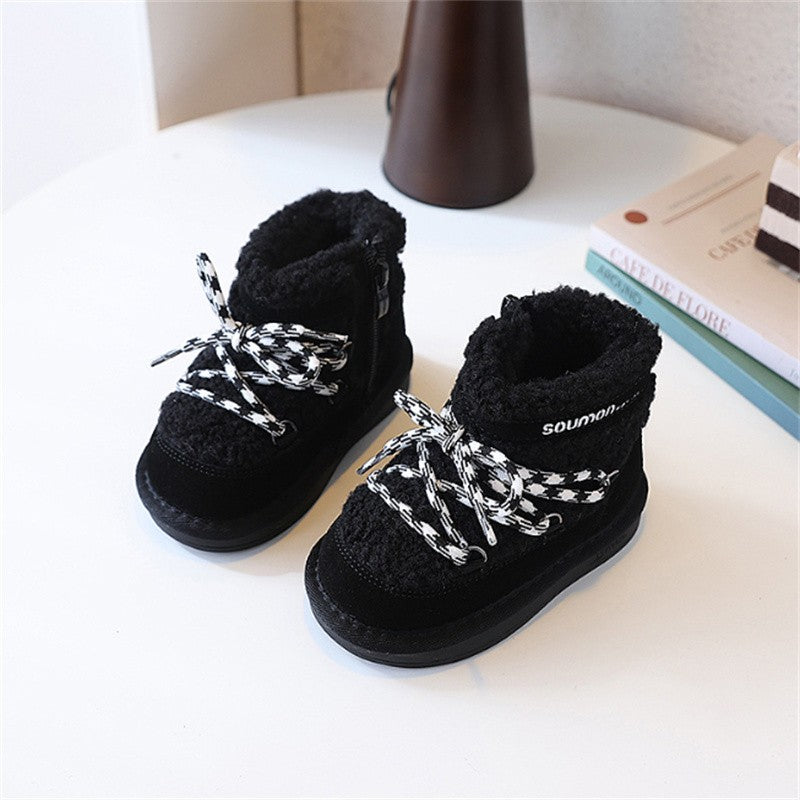 2025 New Winter Children Snow Boots Warm Plush Rubber Sole Toddler Kids Sneakers Infant Shoes Fashion Boys Girls Boots EU 21-30