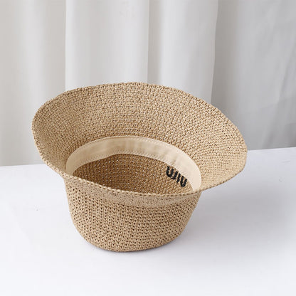 2025 Y2K beach Korean Straw Hat Summer Women Visor Bucket Hat Fisherman Hat Hand weaving Panama Girl Fishing handmade Sun Hats