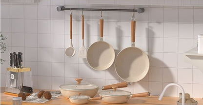 Deepen Non-Stick Frying Pan Wok Medical Stone Household Steak Pancake Pot Induction Cooker Gas Stove Universal Kitchen Cookware