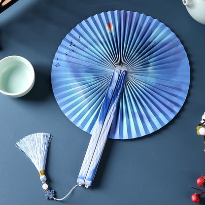Chinese Japanese Style Silk Fan Folding Fan Wedding Fan Art Gifts Dance Hand Fan Vintage Bamboo Folding Hand Held Flower Fan