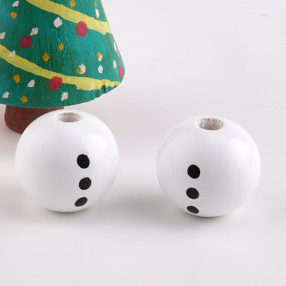 NANA Christmas Snowman Wood Craft Beads Christmas Theme Painted Diy Festive Party Decoration Fashion Custom Craft Accessories