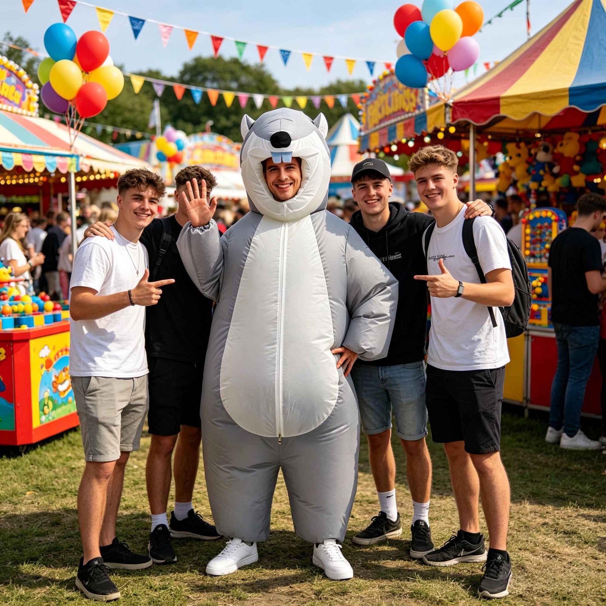 Cartoon Squirrel Inflatable Costume Mascot Adult Parade Character Cosplay Animal Birthday Halloween Party Event Set