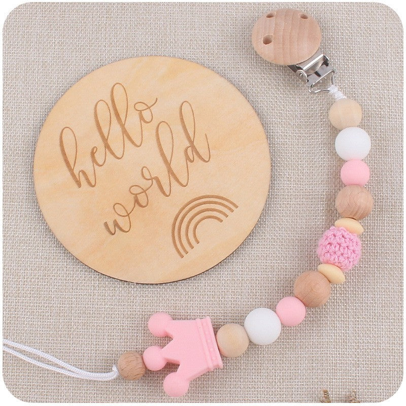 Baby Soother Nipple Clip Infant Dummy Holder Strap Pacifier Chain Silicone Beads for Baby Chew Toy Teether Teething BPA Free