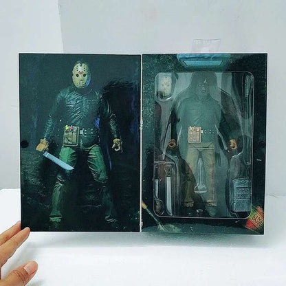 O 13º Brinquedo de Figuras NECA Sexta-Feira 13 Freddy Jason Voorhees Figura de Ação de Sangue Modelo Colecionável do Jason Presentes de Natal Halloween