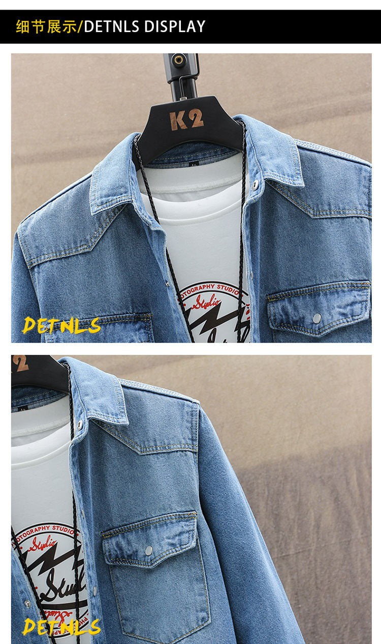 2025 Autumn New style high quality Denim shirts Men's fashion Casual Long Sleeve
