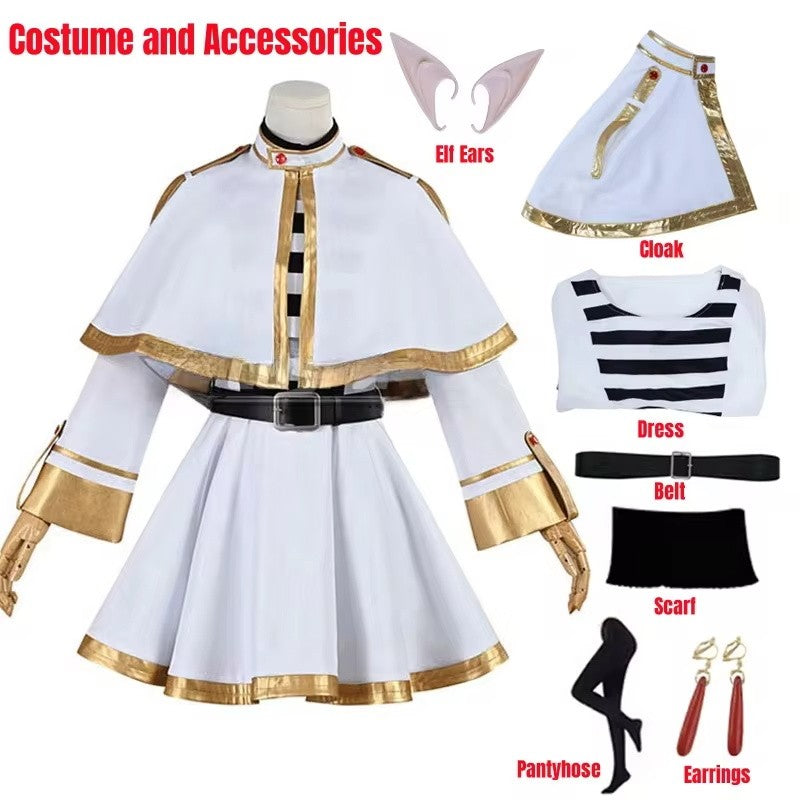 Cosplay Sousou No Frieren: Fantasia, Peruca, Sapatos, Bonecos de Anime, Vestido de Mago, Orelha de Elfo, Halloween, Natal para Mulheres