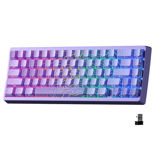 Teclado Mecânico XVX M67 JadeStone com Teclas IMD-Tech Hot Swappable Design Gasket Teclado com Retroiluminação RGB Personalizada Tri-Modo