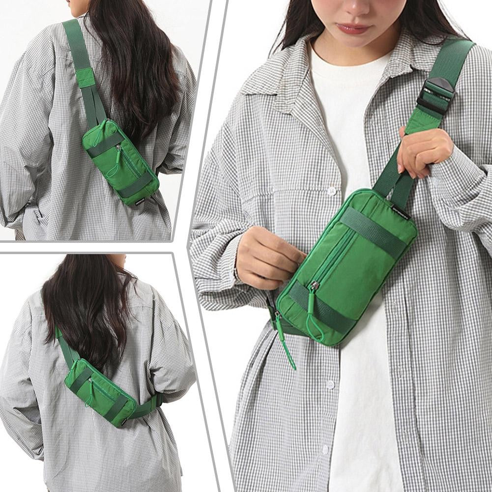 Chest Bag Pure Color Nylon Lightweight Sports Crossbody Bag Outdoor Fitness Running Waist Bag Cycling Fitn Phone Bag