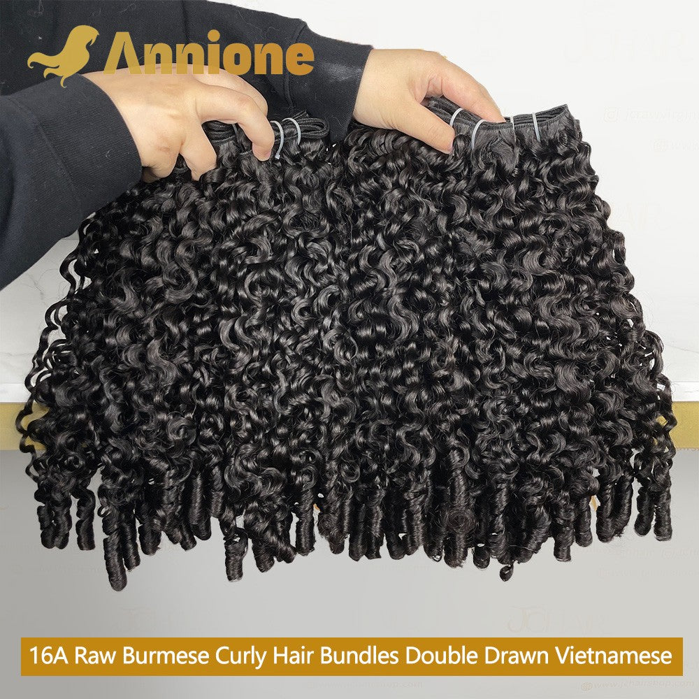 3PCS 20 polegadas 16A Cabelo Cacheado Birmanês Pacotes 100% Cabelo Humano Cru Vietnamita Pacotes Extensões de Cabelo Duplo Desenhado Não Processado