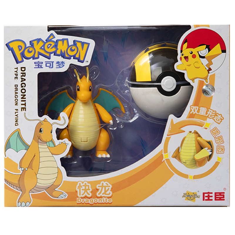 Sobre Pokémon Anime Figura Charizard Pikachu Gyarados Pocket Monster Figura Pokebola Brinquedo de Ação de Deformação Modelo Presente Infantil
