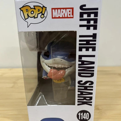 Boneco colecionável oficial e genuíno Funko Pop Marvel Rivals Jeff The Land Shark #1140, 3,2 polegadas, escultura em vinil