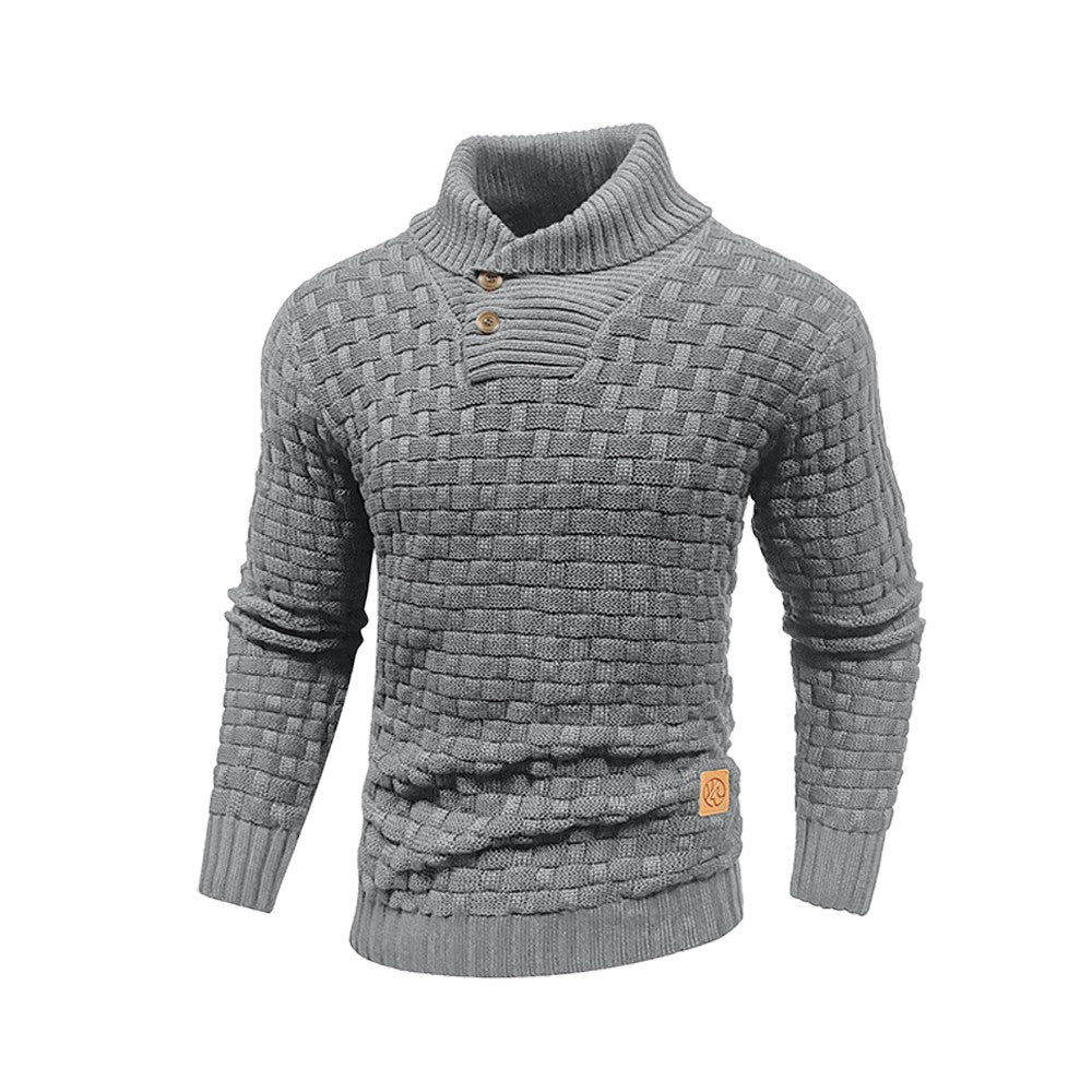 Men’s Knitted Sweater Casual Crew Neck Warm Long Sleeve Comfortable Pullover Textured Ribbed Edge High Quality Top US Size