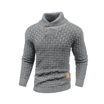 Men’s Knitted Sweater Casual Crew Neck Warm Long Sleeve Comfortable Pullover Textured Ribbed Edge High Quality Top US Size