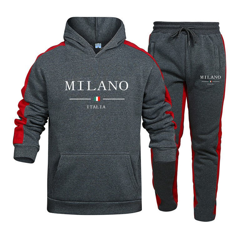 Mens Tracksuit Print Casual Hooded Sweatshirt 2 Piece Set Daily Jogging Men's Clothing Outdoors Sports Suit Hot Sales Streetwear