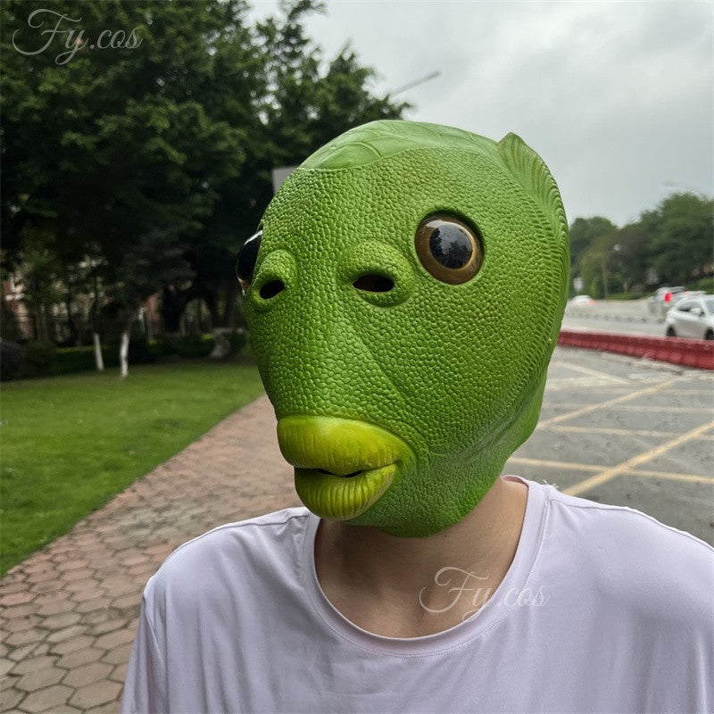 Halloween Costume Yellow Duck Head Party Animal Mask Cosplay Prop Latex Masks Green Fish Mask Funny Duck Bill Realistic Masks