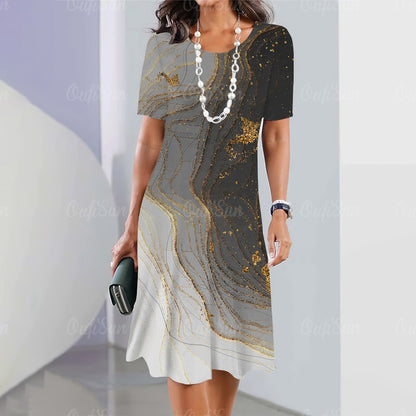 2024 New Women's Dresses Graphic Print Elegant & Beautiful Midi Dresses Plus Siz