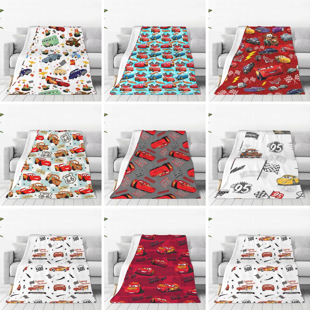 Cars Lightning McQueen 95 Flannel Blanket Life Is A Highway Super Warm Throw Blanket for Couch Bed Picnic Bedspread Sofa Bed
