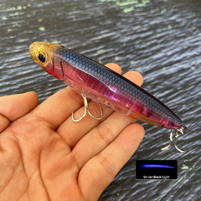 17g Surface Pencil Fishing Lures Walk the Dog Floating Wobbler Laser Artificial Bait for Trout Bass Seawater Swimbait Supplies