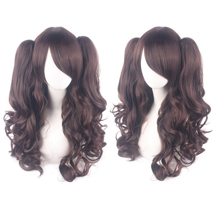 Cosplay Anime Wig Lolita Cute Lolita Double Ponytail Long Curled Hair Fake Hair Synthetic fiber wig