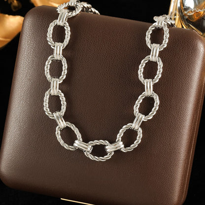 GANEMLY Conjunto de colar e pulseira de corrente de metal de aço inoxidável 316L para mulheres, gargantilhas de estilo punk, joias à prova d'água, presente feminino