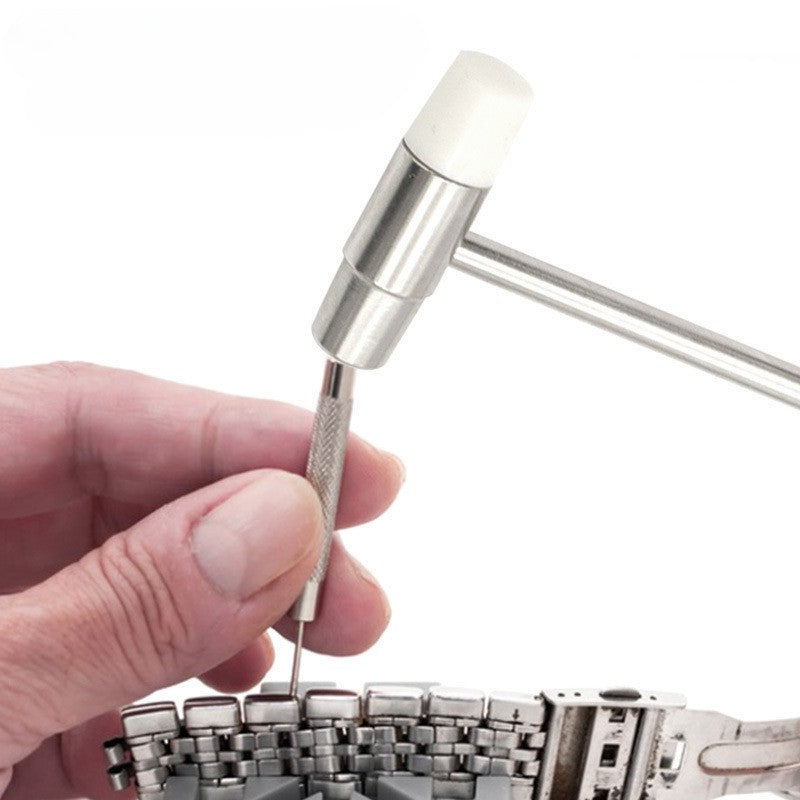 1un Mini Martelo Ferramenta de Reparo Martelo de Borracha de Metal Martelo Portátil de Cabeça Dupla para Joias DIY Reparo de Relógios Ferramentas Manuais