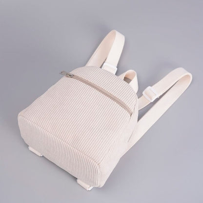 Mochila Clássica Infantil Minimalista em Veludo Cotelê