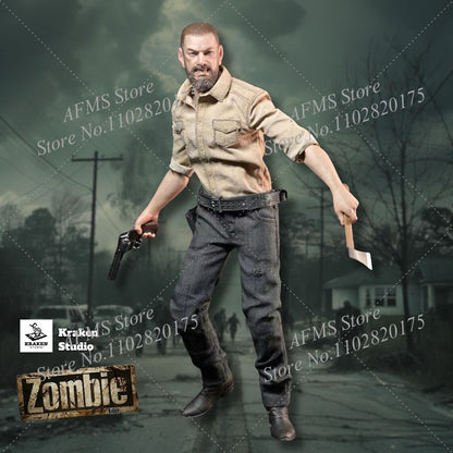 Kraken Studio Figura Colecionável 1/12 Escala Terrifying Zombie Police Killer Rick Conjunto Completo Figura de Ação de Soldado Masculino de 6 Polegadas Modelo