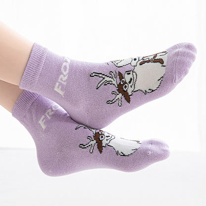 Novas Meias Infantis Congeladas de Anime Kawaii Elsa Anna Princesa Algodão Outono Inverno Meias Disney Princesa Menina Presentes Infantis