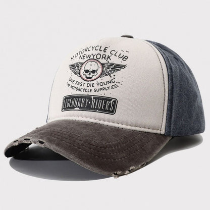 Boné de beisebol estampado de caveira de moda, bonés snapback de algodão lavado com ossos, viseiras de sol ajustáveis ​​da moda para homens e mulheres