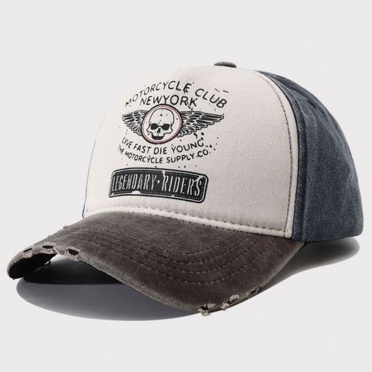 Boné de beisebol estampado de caveira de moda, bonés snapback de algodão lavado com ossos, viseiras de sol ajustáveis ​​da moda para homens e mulheres
