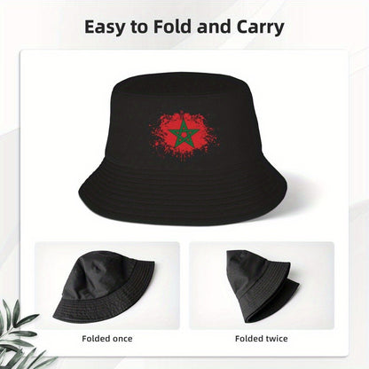 Custom Marokko Morocco Flag Bucket Hat Men Women Moroccan Proud Outdoor Sun Summer Fishing Cap