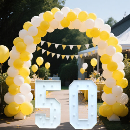 1/2 Pc 73cm/28.7inch Light Up Digital Marquee Frame White Lights KT Board Number 0-9 KT Board With Bracket Party Decorative