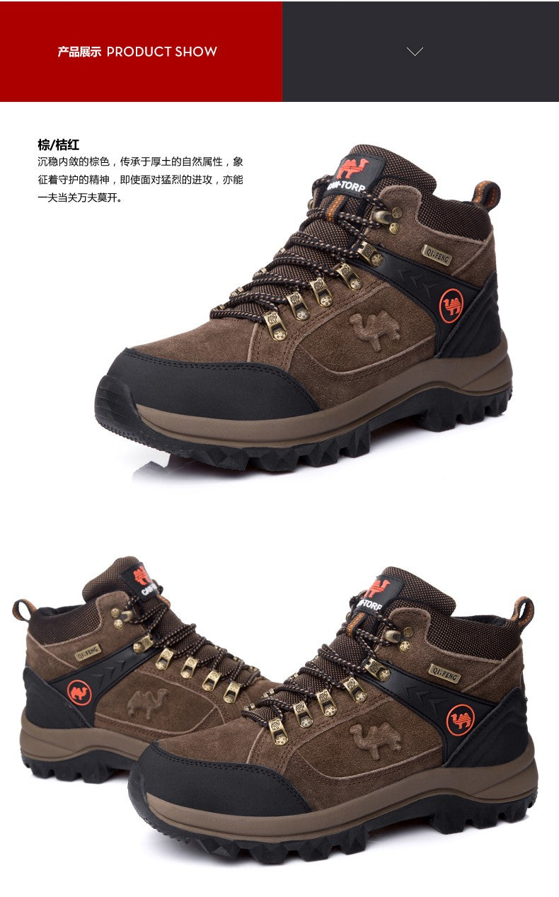 Classic Men Winter Boots Genuine Leather Sneakers For Man Fur Plush Snow Shoes Warm Outdoor Ankle Boots Outdoor Hiking Footwear