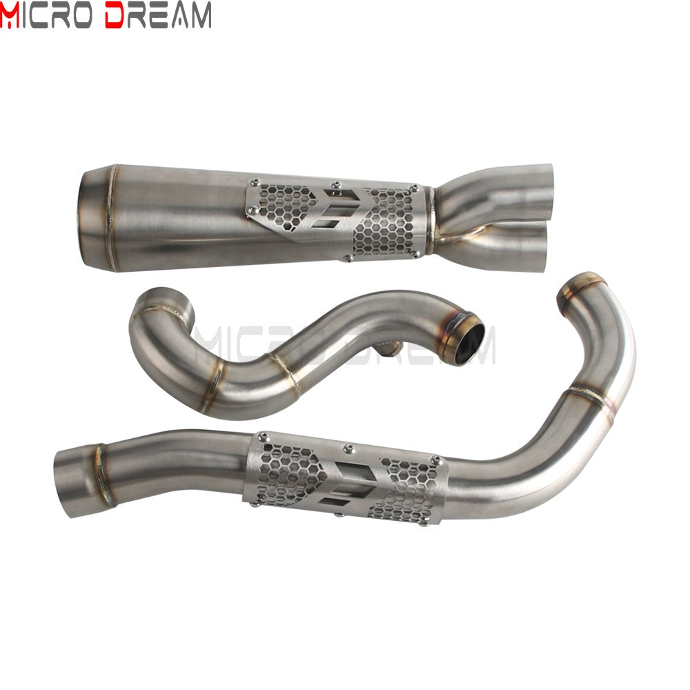 Slip-on Muffler Full Exhaust System 2-in-1 Muffler Pipe For Harley Dyna Low Rider S FXDLS Super Wide Glide FXD FXDWG   FXDF FXDB