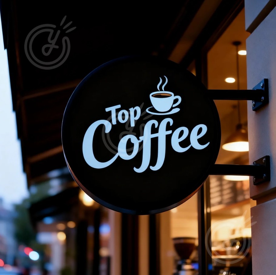 Custom Double Sided Coffee Sign LightBox Advertising LED Light Up Outdoor Business Signage Display Art Deco Wall Waterproof Logo