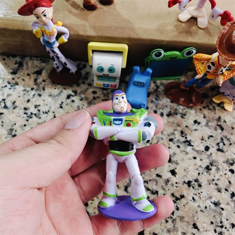 Hot 10pcs/set Movie Cartoon Toy Story 5 Jessie Woody Buzz Lightyear Forky Lilypad Smarty Pants Action Figure Model Toys Gifts
