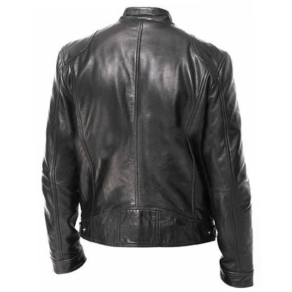 Motorcycle Equipment Men's Pu Leather Motorcycle Jacket Stand-up Collar Casual Leather Jacket Black Moto Racing Riding Jacket
