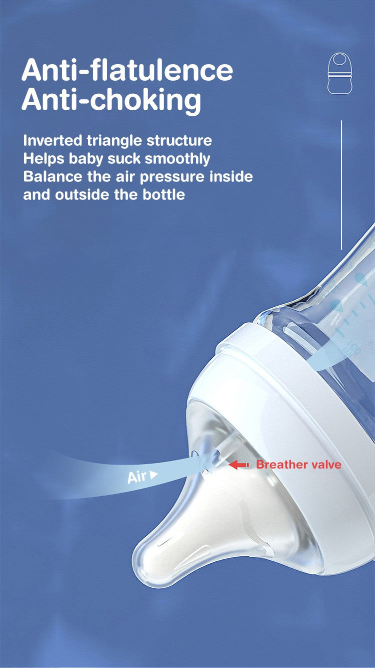 MAMIJOY 2PCS 90ML/160ML Baby Glass Bottle Newborn Bottles Anti-flatulence Milk Feeding Bottles Infant 0-3 Month BPA-Free GB01?02