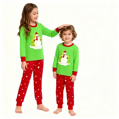 100 Cotton Girls Christmas Pajamas Sets Kids Pyjamas Penguin Snowman Pijama Xmas Homewear Baby Sleepwear Children Nightwear Pjs