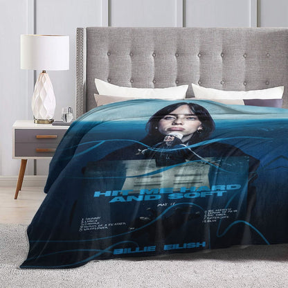 Manta de Lã Hit Me Hard And Soft Merch Billie Macia e Aconchegante para Carro e Quilt