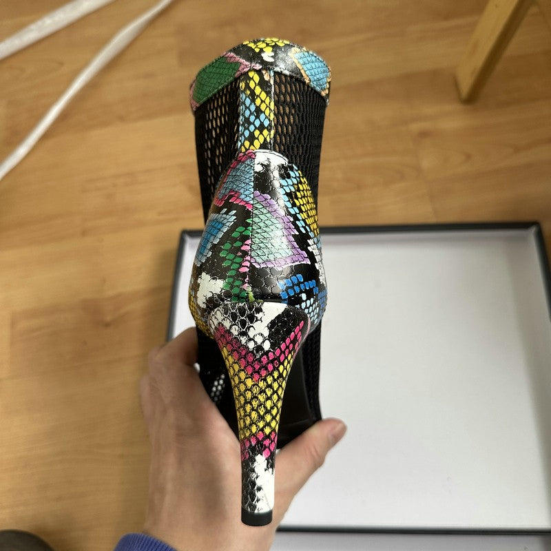 Novas Sandálias Femininas de Salto Alto Sexy Vazadas em Tela Tendência da Moda Verão Conforto Peep Toe Botas Stilettos Jazz Dance Tamanhos Grandes