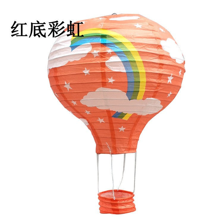 1pc Ceremony Holiday Party Folding Paper Lantern Hot Air Balloon Shape 30/40cm Pink Blue For Kids Baptism Birthday Wedding Decor
