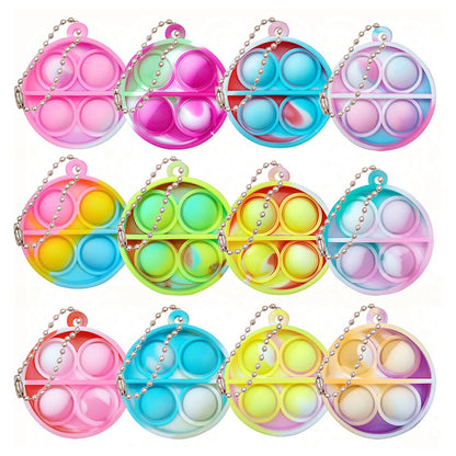 10-50pcs Mini Pop Keychain Toddler Sensory Fidget Toys Bulk Classroom Prizes Kids Birthday Party Favors Wedding Gift for Guests